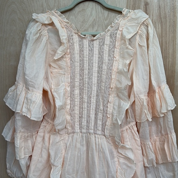 NWT Happy x Nature Ruffled Peach Dress Size S (feminine summer spring) - Picture 8 of 12